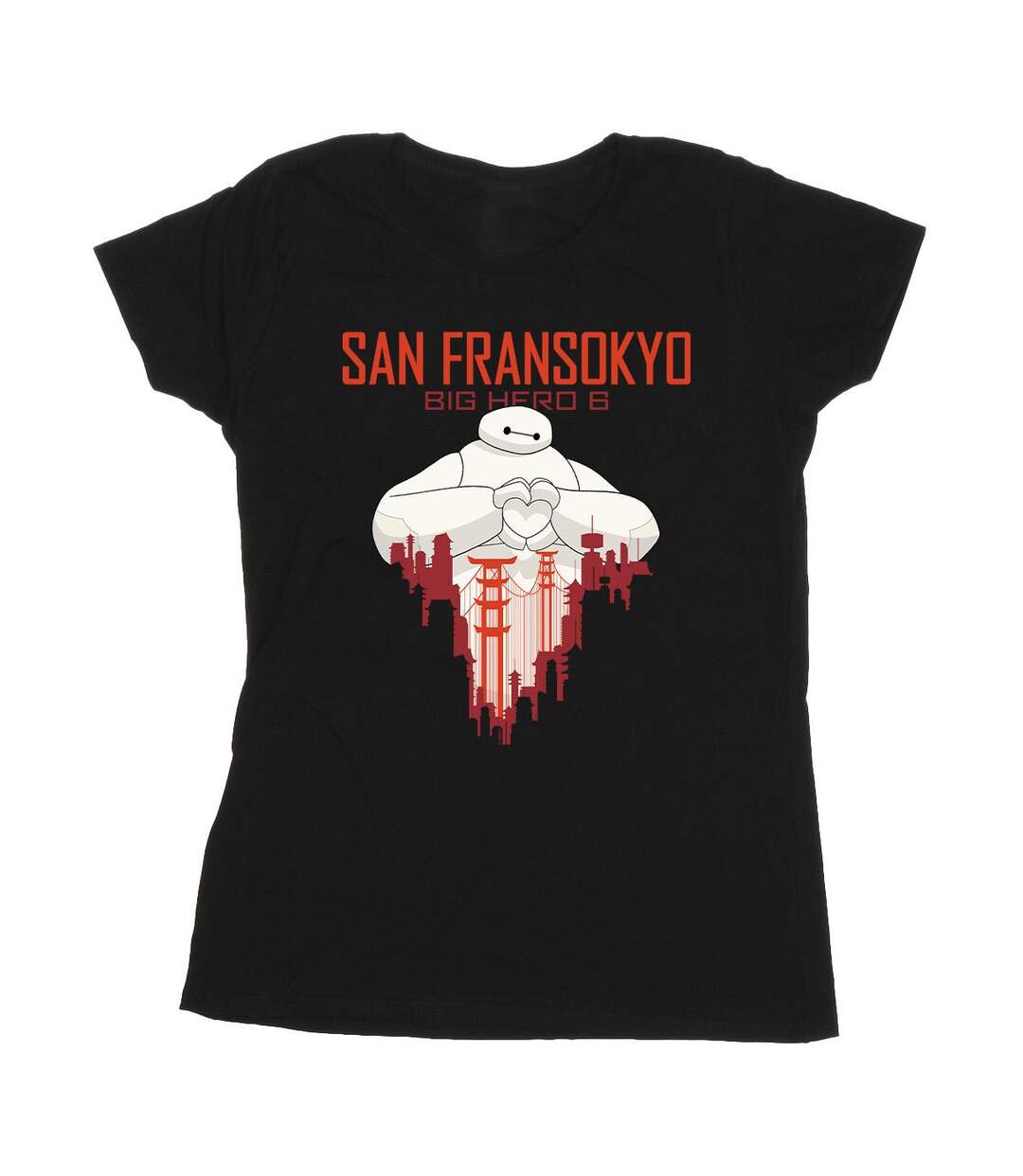 Disney - T-shirt BIG HERO BAYMAX SAN FRANSOKYO HEART - Femme (Noir) - UTBI13243-1