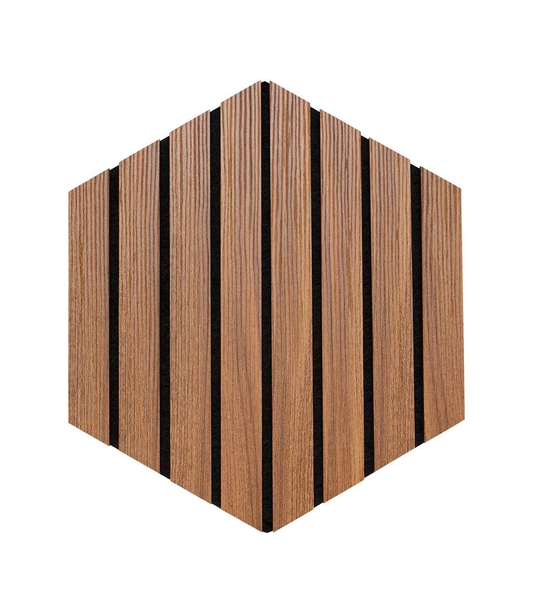 Lot de 3 Panneaux Déco Hexagonal Colva 30x26cm Marron-2