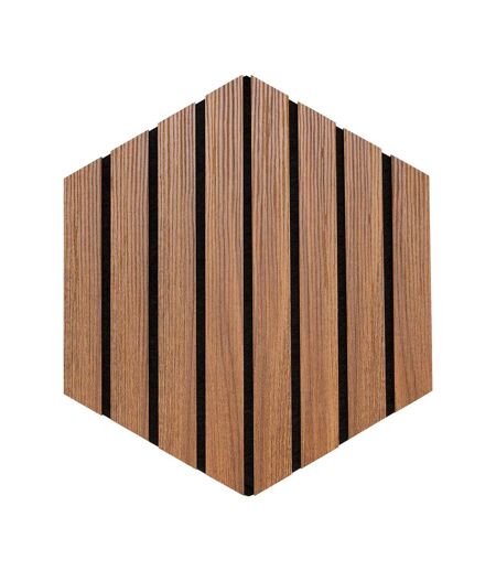 Lot de 3 Panneaux Déco Hexagonal Colva 30x26cm Marron