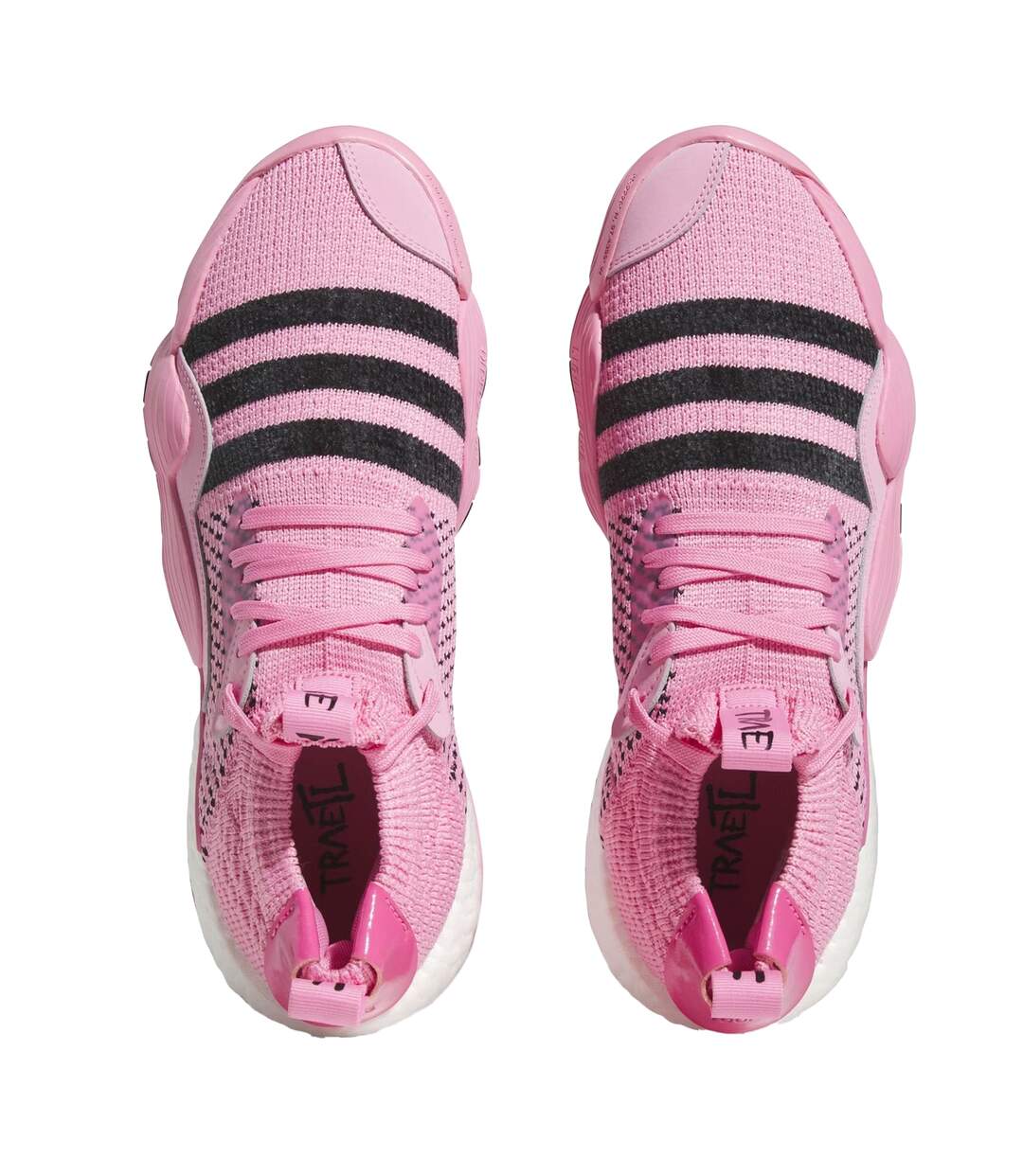 Womens/ladies Trae Young 2 Lace Up Basketball Shoes Bliss Pink Adidas-4