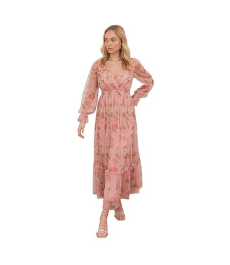 Robe Longue Manches Longues Motif/style Floral Femme Rose Anaya With Love