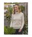 Womens/ladies Lambswool Polo Neck Jumper Cream WoolOvers-1