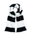 Beechfield Varsity Unisex Winter Scarf (Double Layer Knit) (Black / White) (One Size)