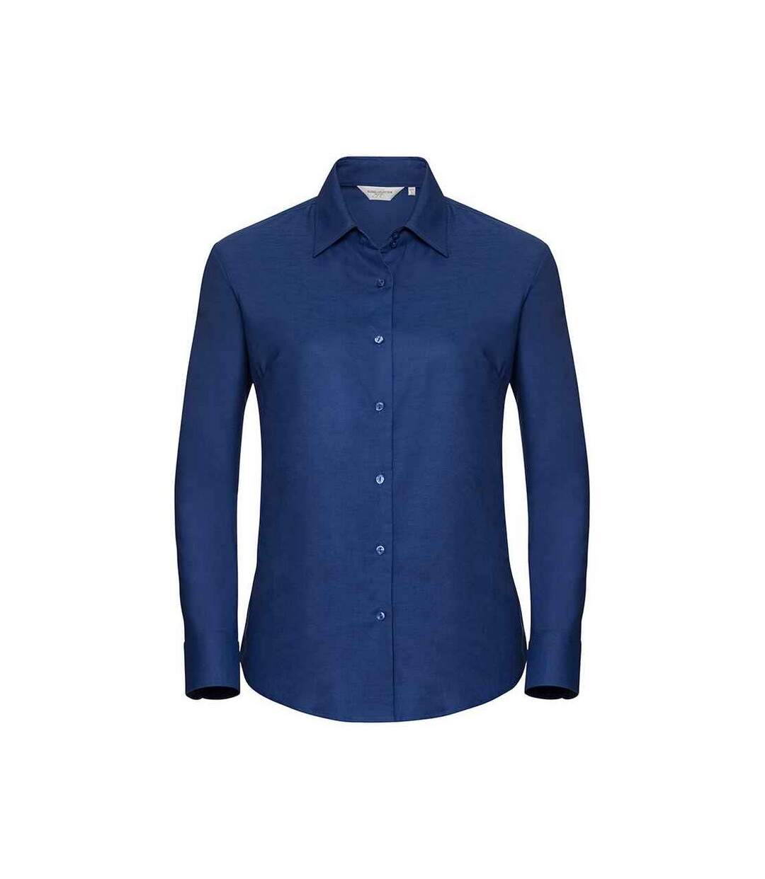 Womens/ladies Oxford Easy-care Long-sleeved Shirt Bright Royal Blue Russell-1