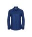 Womens/ladies Oxford Easy-care Long-sleeved Shirt Bright Royal Blue Russell-1