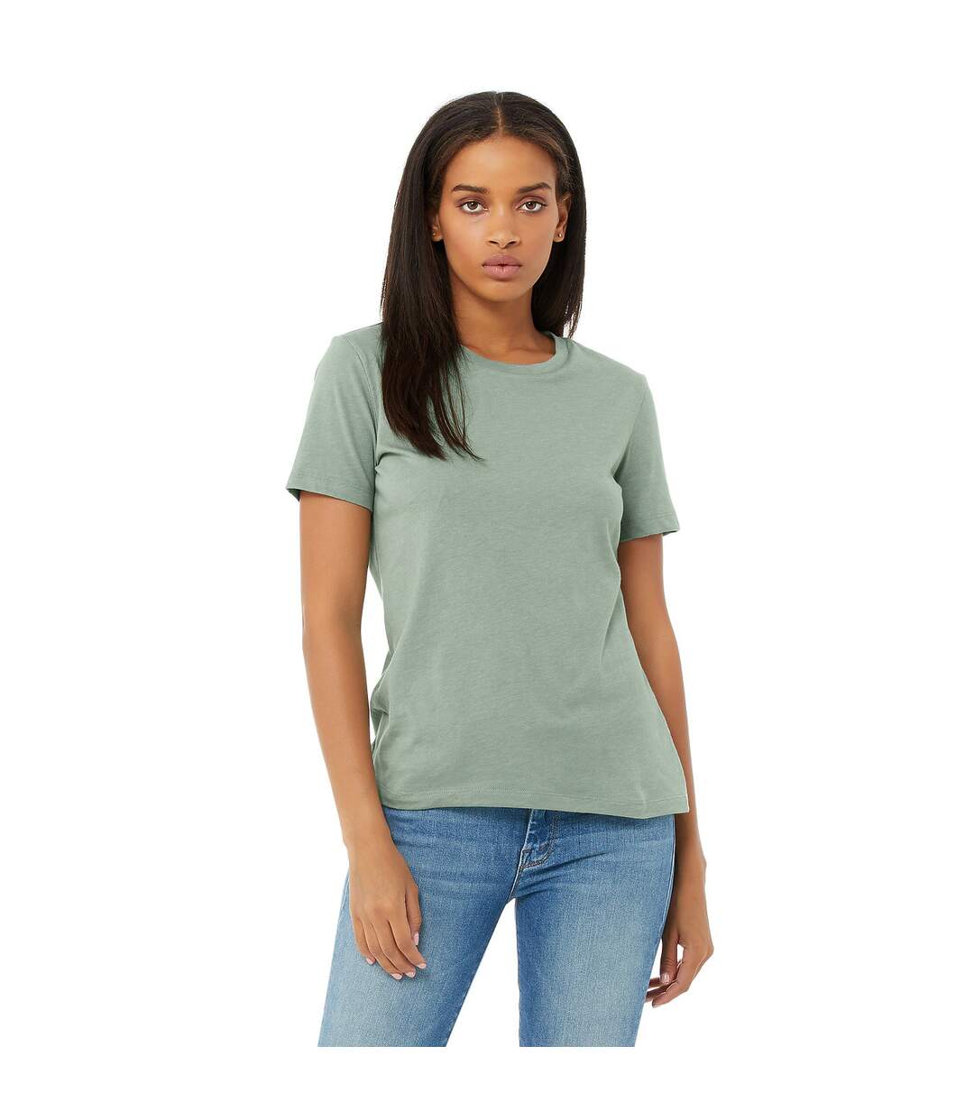 T-shirt femme vert de gris chiné Bella + Canvas-2