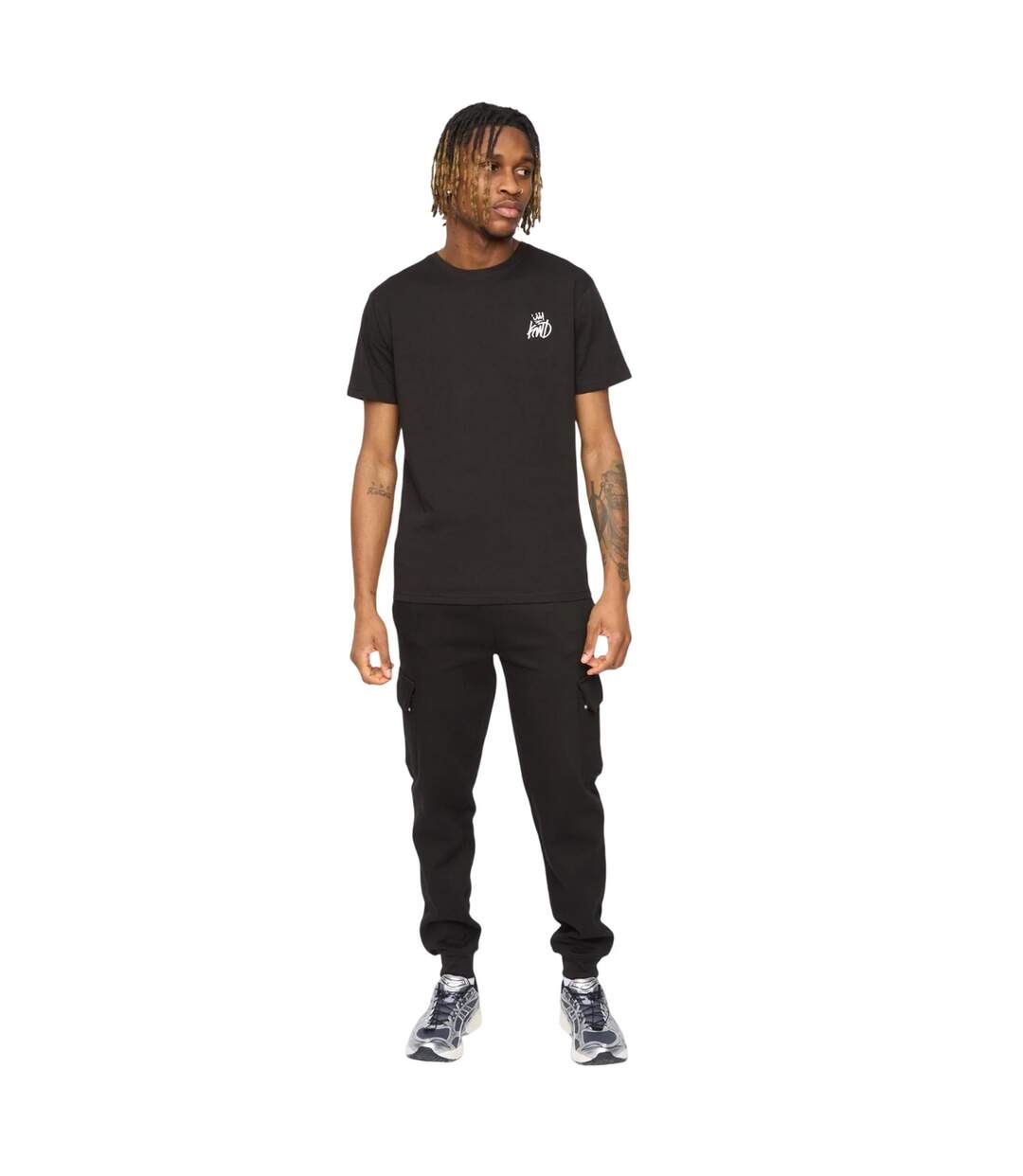 Mens Crosby Cargo Jogging Bottoms Black Kings Will Dream-1