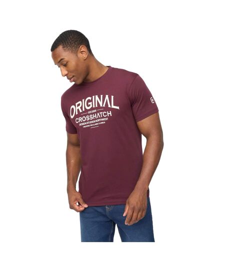 Mens Vintarge T-shirt Raisin Purple Crosshatch