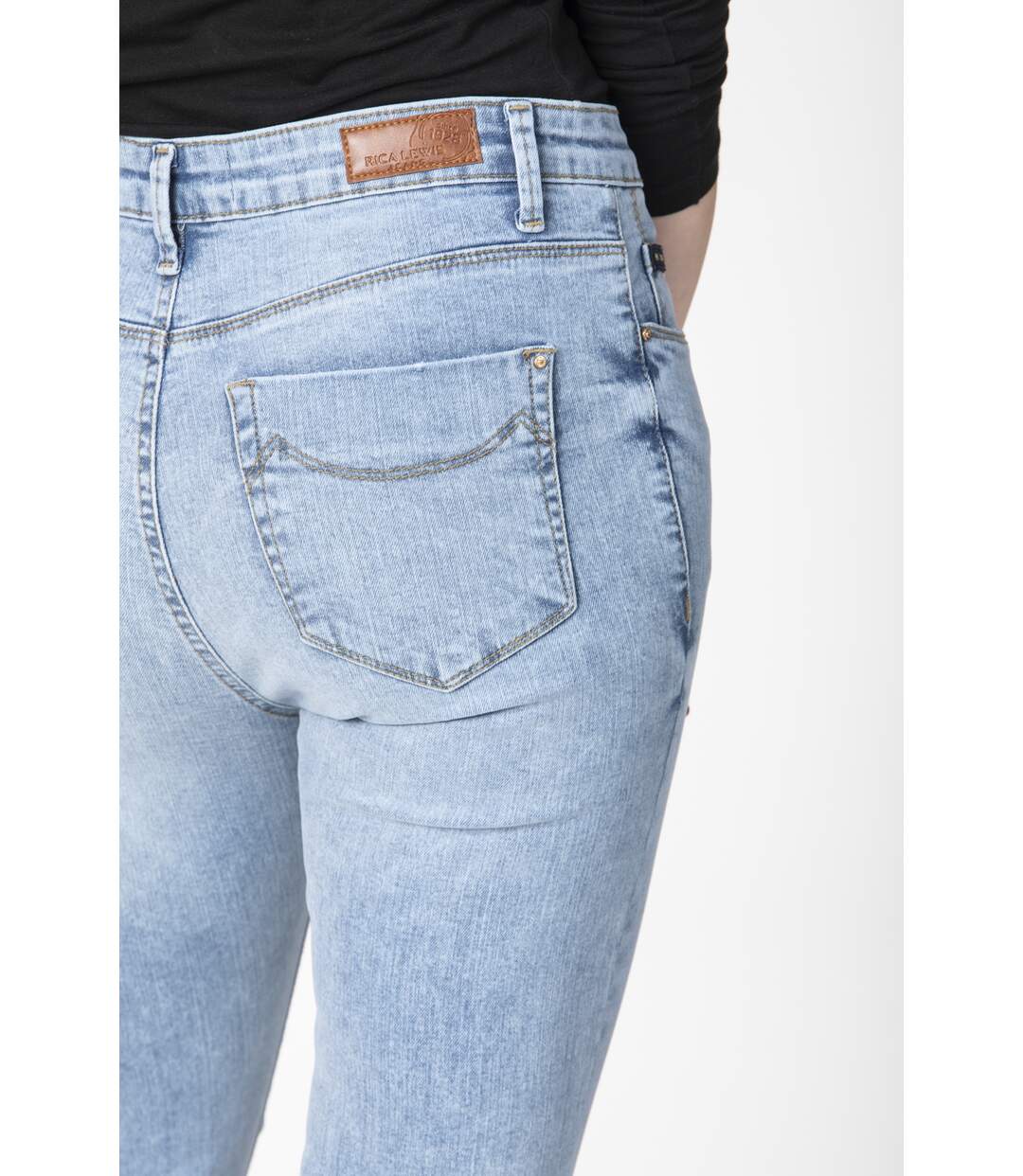 Jeans coupe slim trompette ELEN BLEU