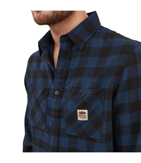 Chemise à carreaux plaid très doux avec badge tissé sur la poche Jack Vondutch