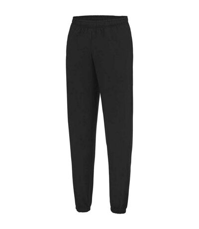 Mens college cuffed ankle jogging bottoms jet black Awdis