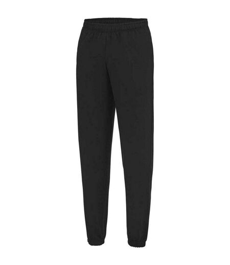 Mens college cuffed ankle jogging bottoms jet black Awdis