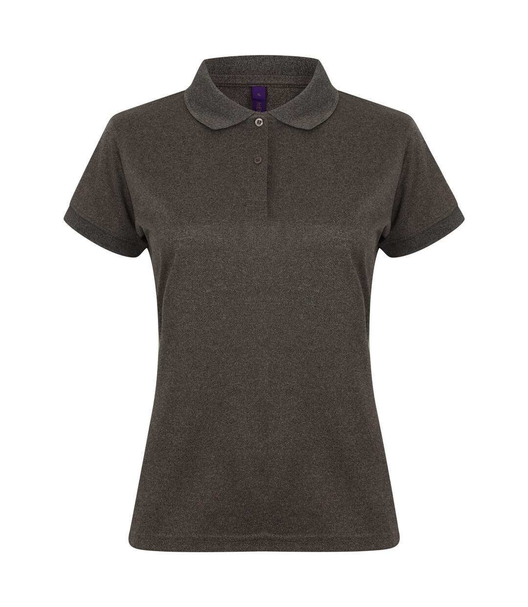 Polo sport à forme ajustée femme gris foncé chiné Henbury