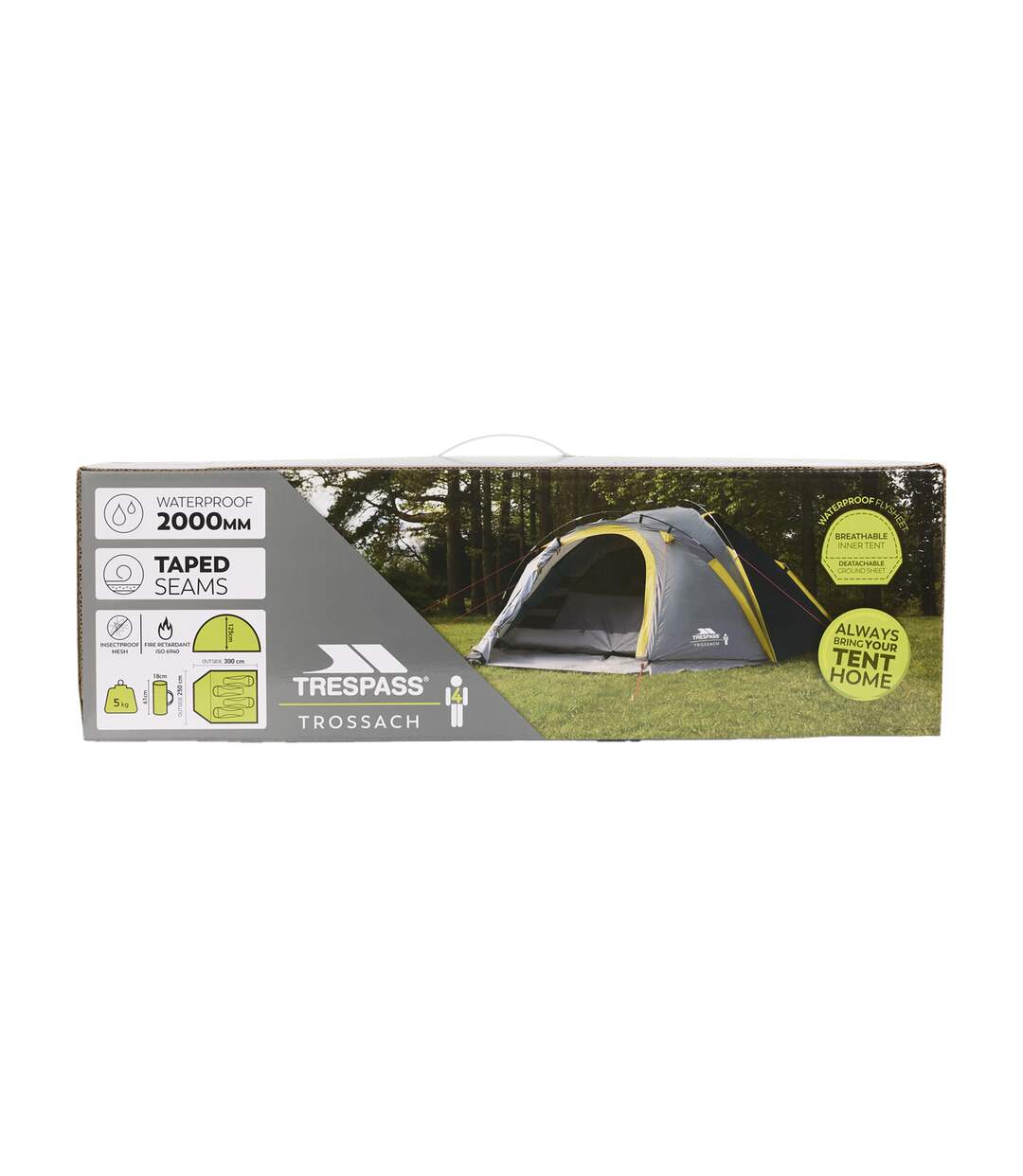 Tente Imperméable 4 Places Trossach Taille Unique Gris Trespass-2