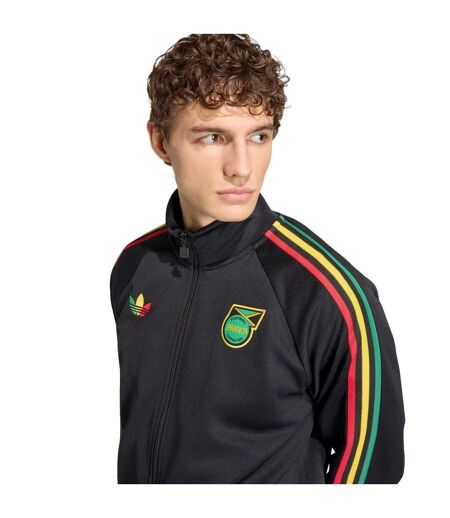 Mens 2026 Jamaica Regular Tracksuit Top Black Yellow Adidas