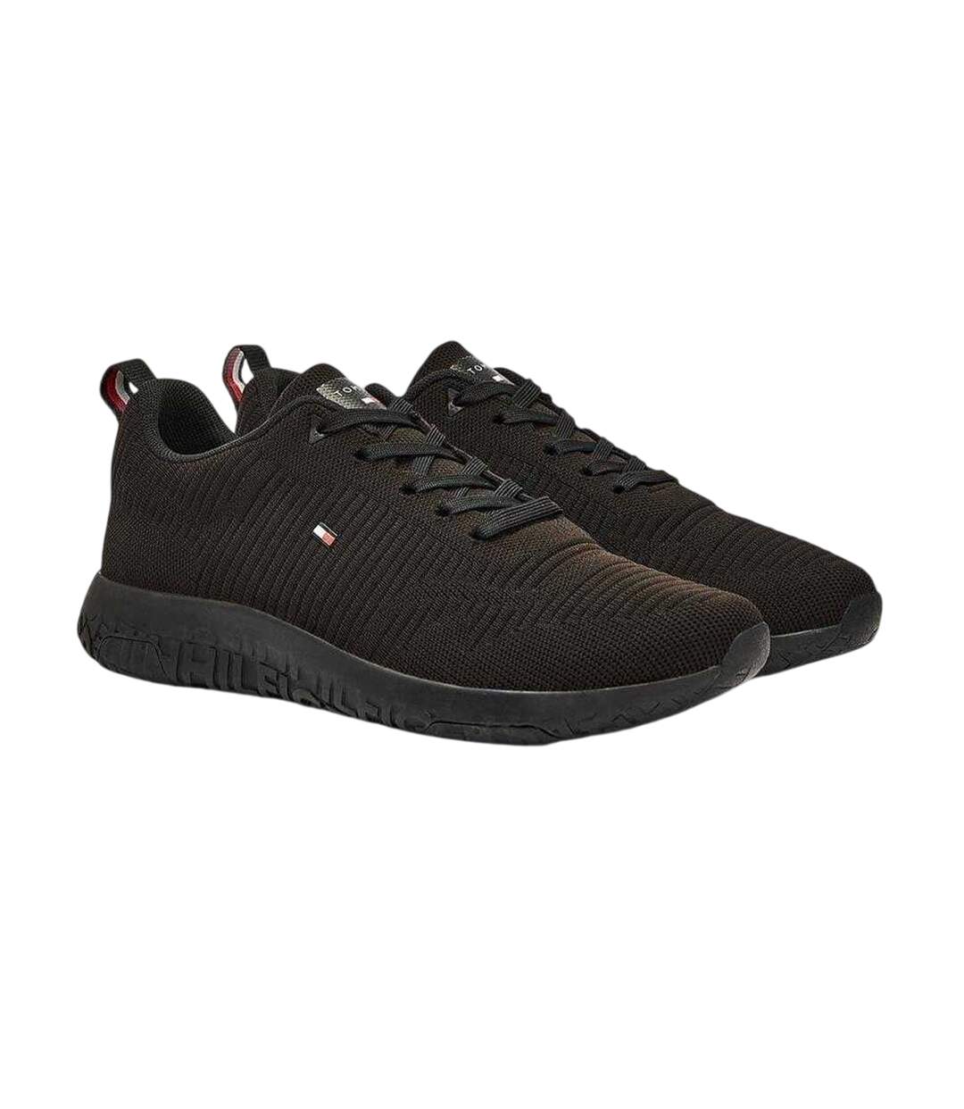 Mens Tevo Run Running Trainers Black Tommy Hilfiger-1