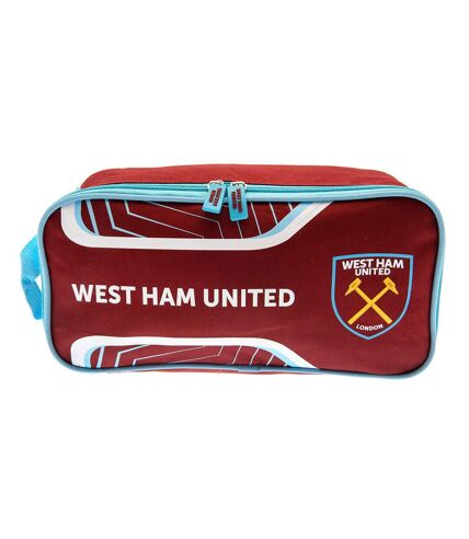 West Ham United FC Crest Soccer Cleat Bag (Claret Red/Sky Blue) (One Size)