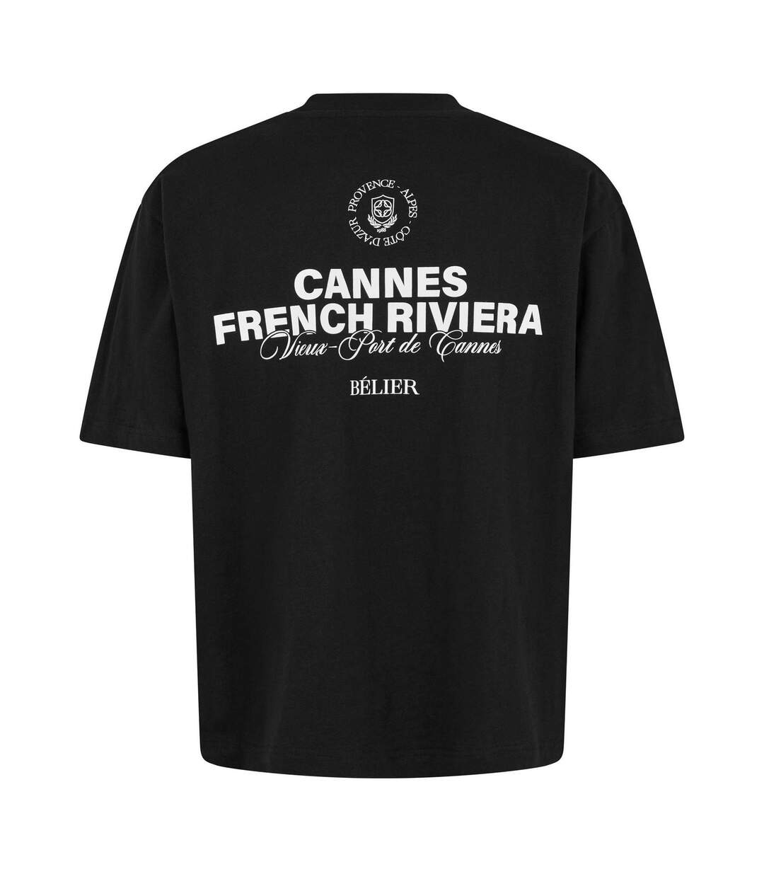 Mens Cannes Graphic Print Regular T-shirt Black Belier-3