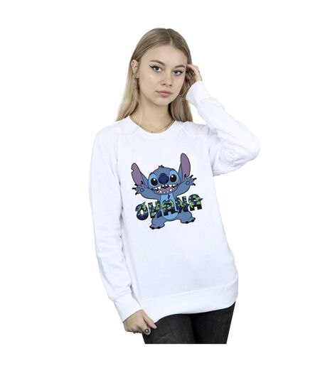 Disney - Sweat LILO AND STITCH OHANA BLUE GLITCH - Femme (Blanc) - UTBI22848