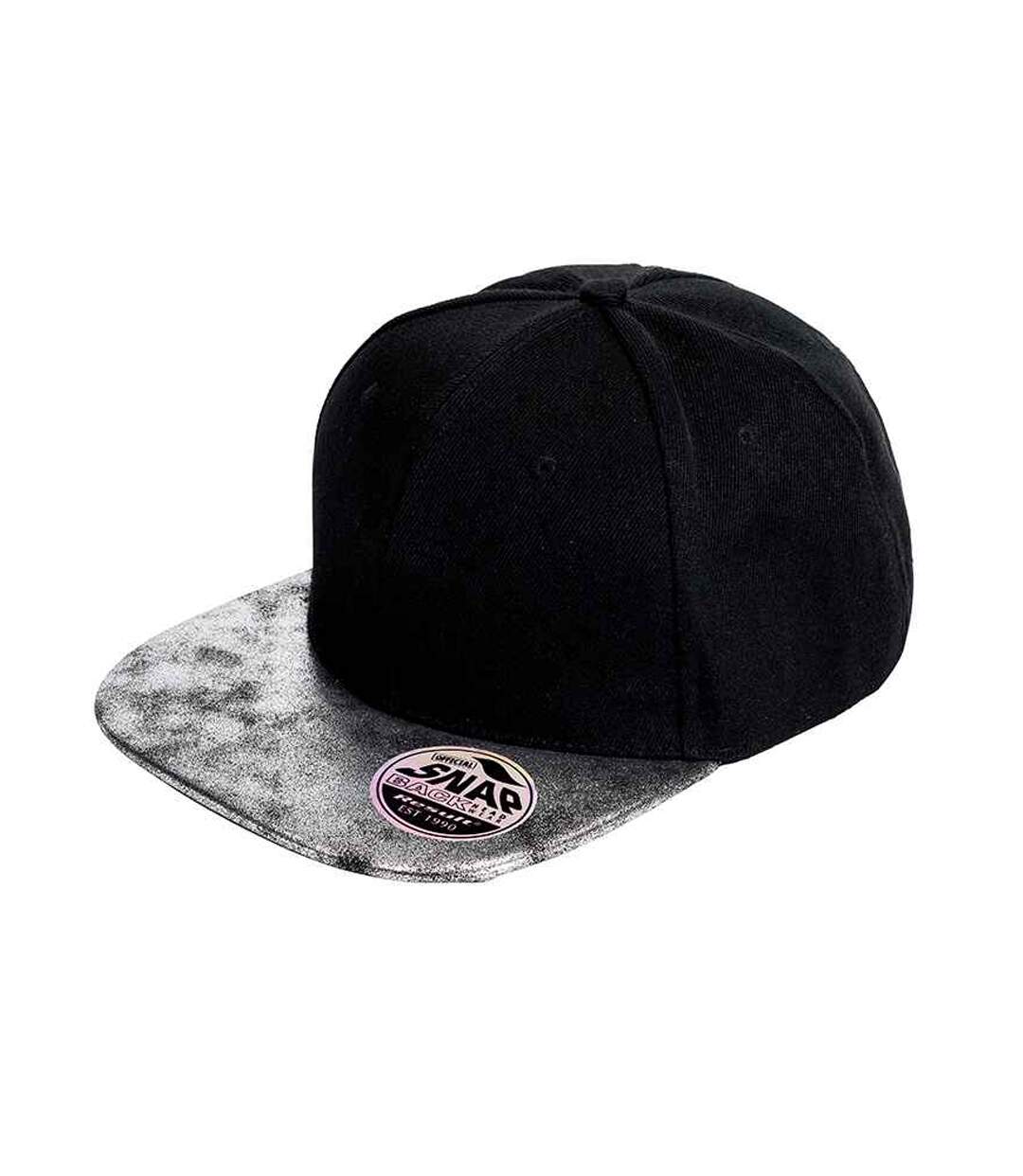 Casquette Ajustable Bronx Noir Argenté Result Headwear-2
