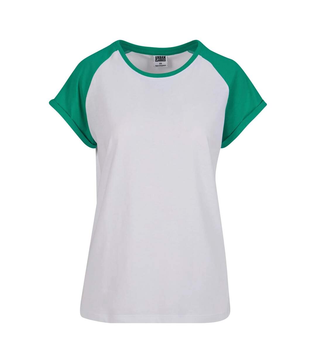 Womens/ladies Contrast Raglan T-shirt White Fern Green Urban Classics-1