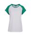 Womens/ladies Contrast Raglan T-shirt White Fern Green Urban Classics-1
