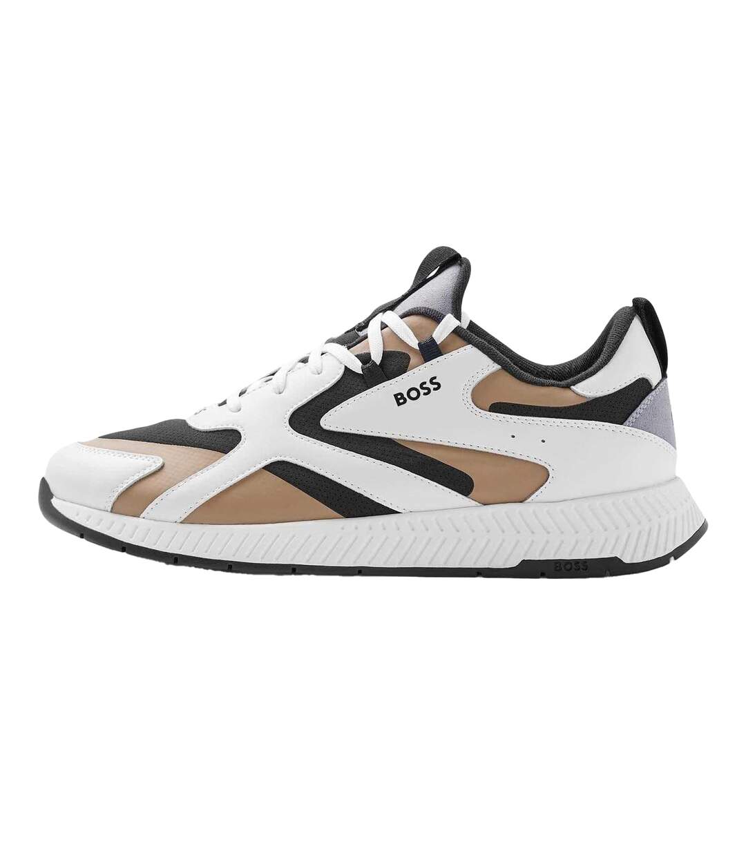 Chaussures De Course En Cuir Titanium Beige Boss-2