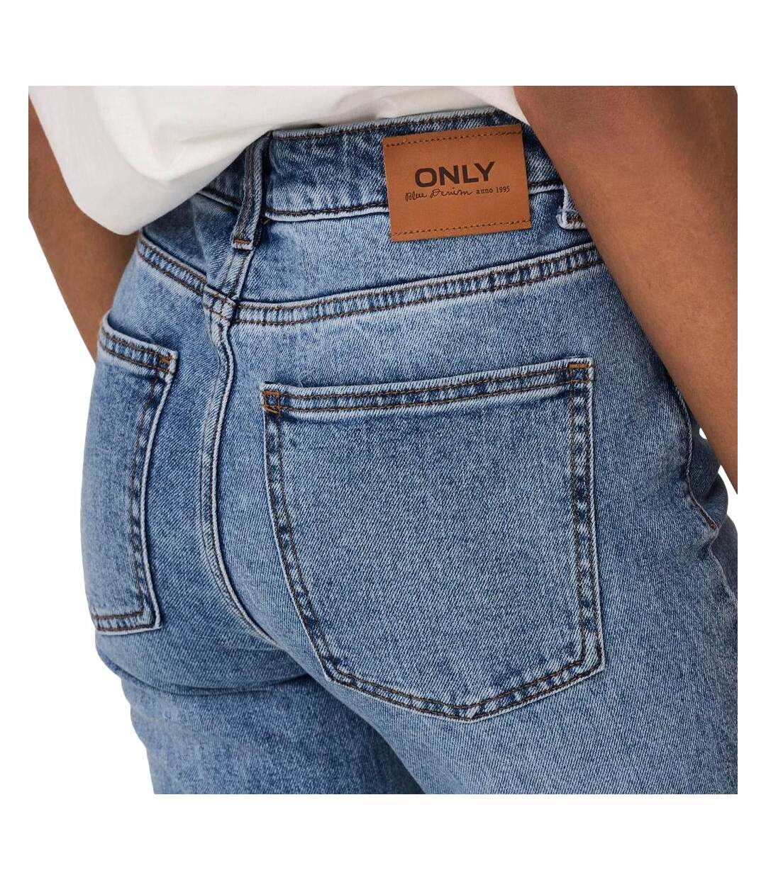 Jean droit bleu femme only lemily-3
