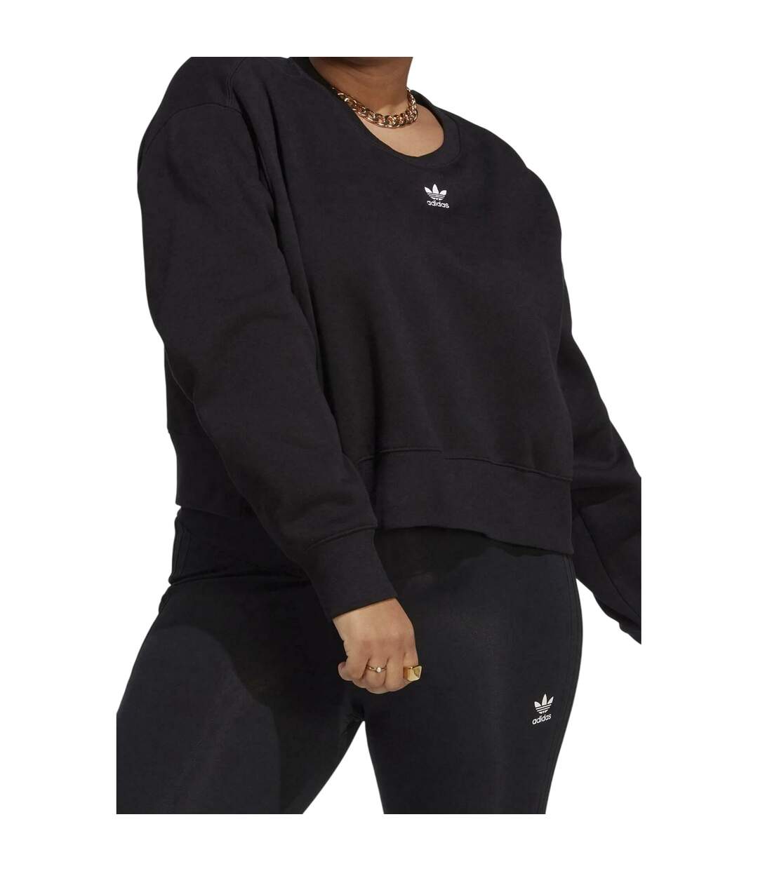Sweat Motif/style Trèfle Femme Noir Adidas-3