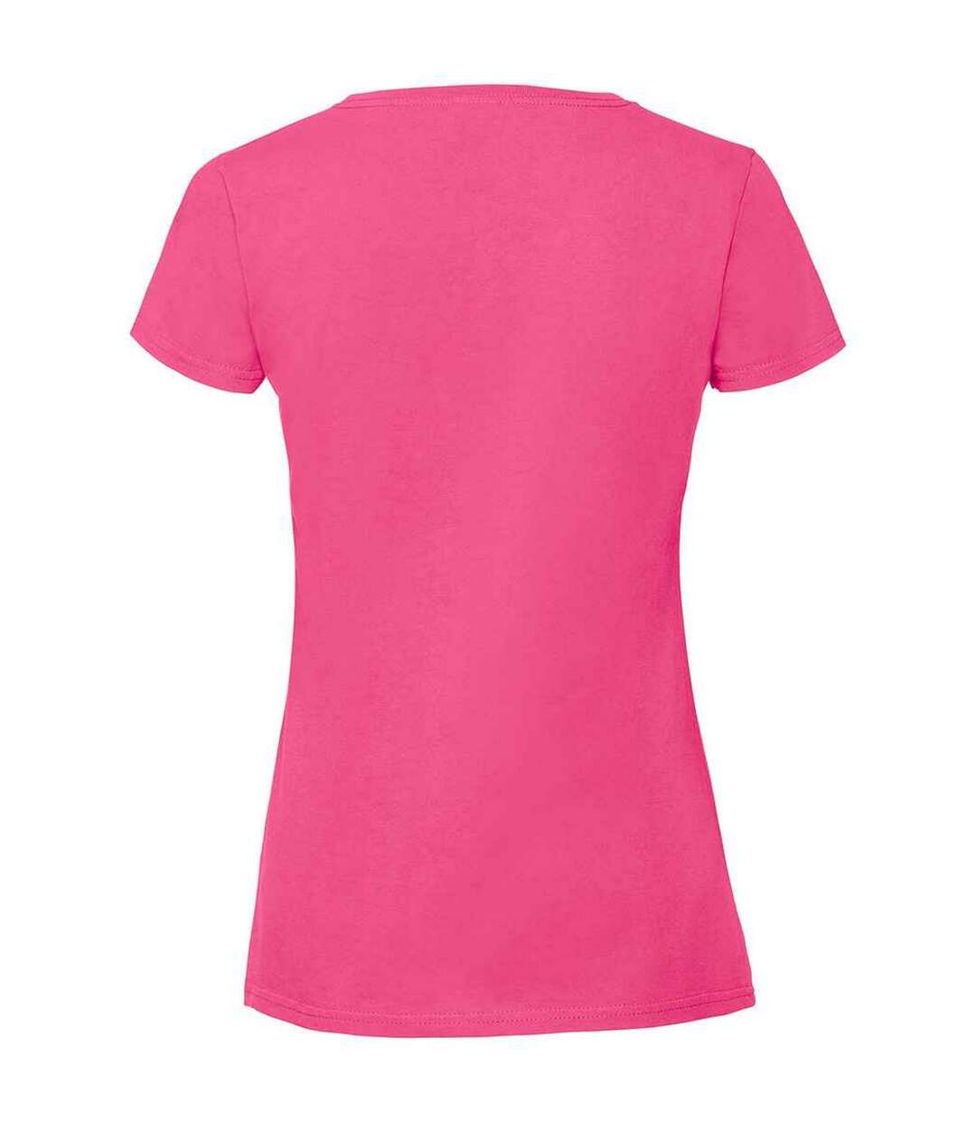 Womens/ladies Iconic Ringspun Cotton T-shirt Fuchsia Fruit Of The Loom-2