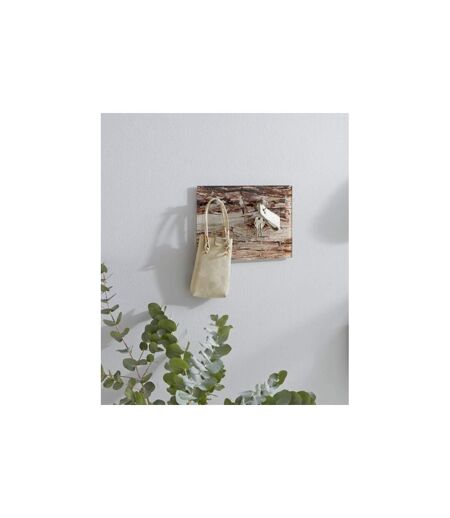 Porte-Clés Mural en Verre Écorce 30cm Marron
