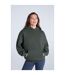 Womens/ladies Idol Drop Shoulder Hoodie Dark Green Animal-1