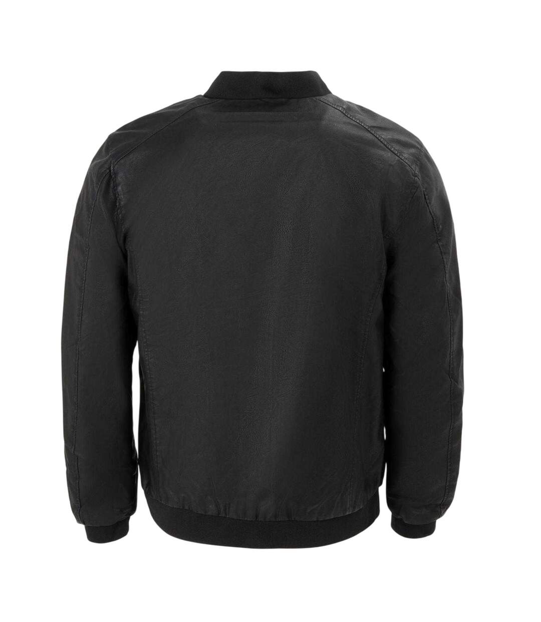 Mens Washed Bomber Jacket Black Firetrap-2