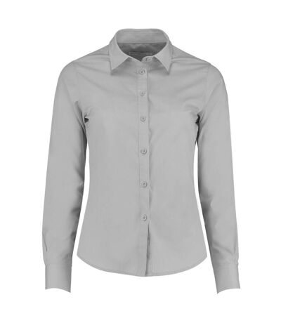 Kustom Kit Womens/Ladies Poplin Tailored Long-Sleeved Shirt (Light Grey) - UTBC5337