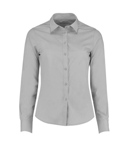 Kustom Kit Womens/Ladies Poplin Tailored Long-Sleeved Shirt (Light Grey) - UTBC5337
