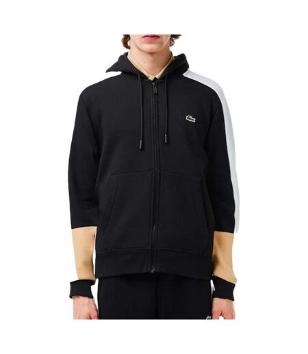 Sweat noir homme lacoste colorblock hoodie