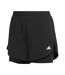 Womens/ladies 2 In 1 Running Shorts Black White Adidas-2