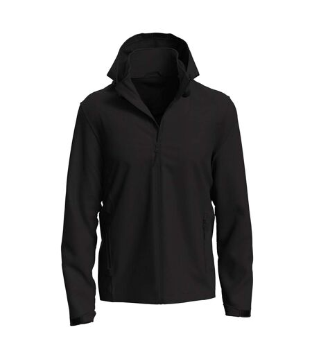 Mens lux hooded soft shell jacket black opal Stedman