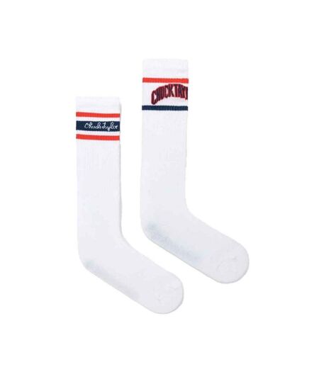 2x Paires de Chaussettes Blanc/Marine/Rouge Homme Converse E1236W - 39/42