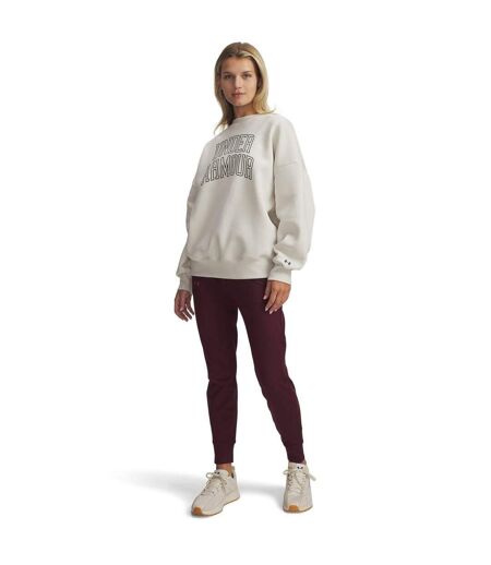 Womens/ladies Rival Fleece Relaxed Fit Sweatshirt White Under Armour