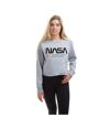 NASA Womens/Ladies National Aeronautics Crop Sweatshirt (Grey Marl)
