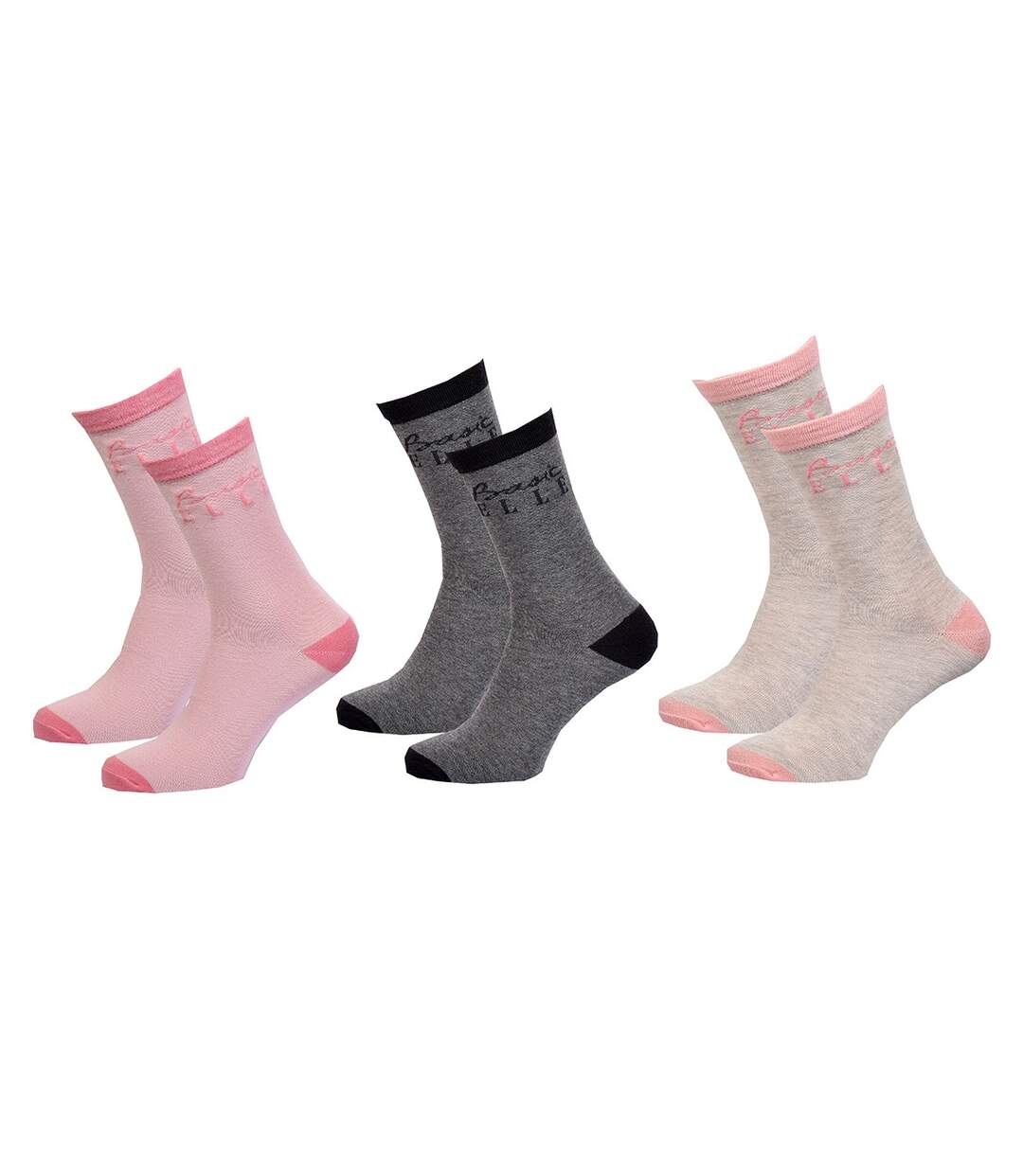 Chaussettes femme ELLE Basic Qualité et Confort-Assortiment modèles photos selon arrivages- Pack de 3 Paires ELLE 35568 assorties-1