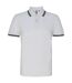Asquith & Fox Mens Classic Fit Tipped Polo Shirt (White/ Black)