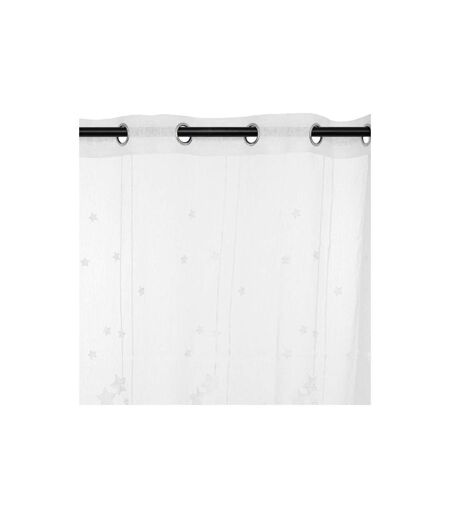 Rideau Voilage Enfant Étoiles 140x240cm Blanc