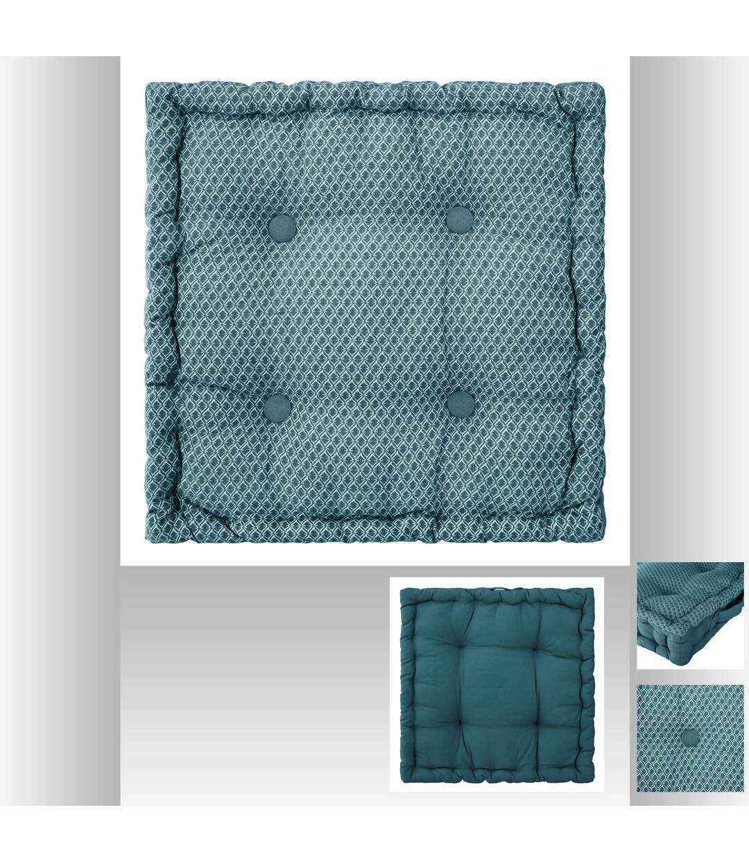 Coussin de sol carré en coton à motif Otto-4