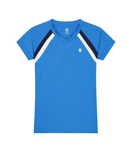 T-shirt Motif/style Central Femme Bleu De France K-Swiss