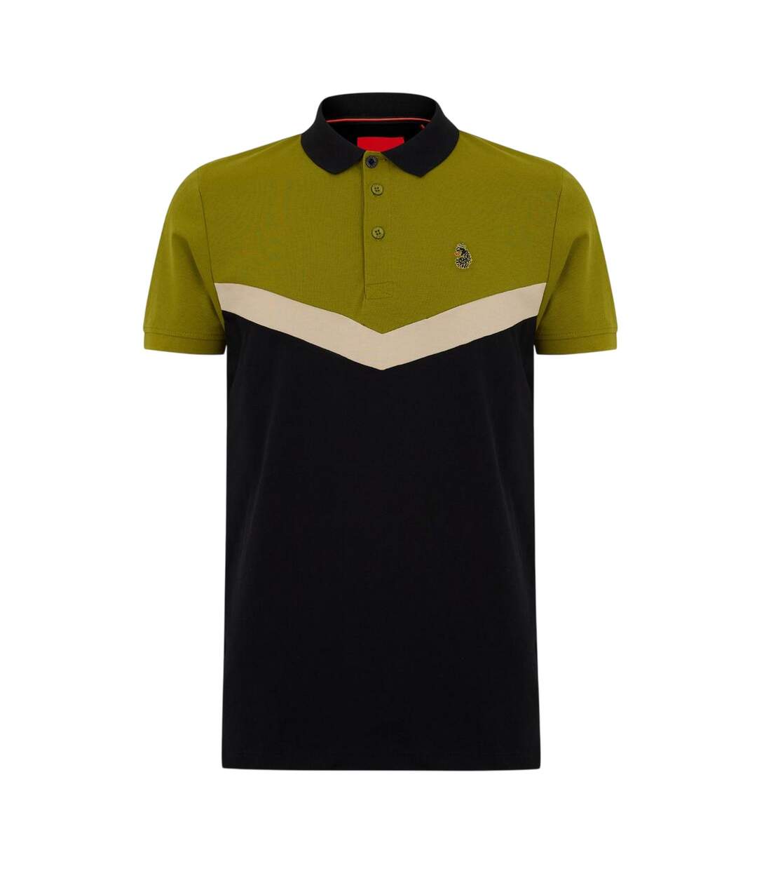 Mens Cala Mayor Chevron Polo Shirt Cardamom Seed Black Luke 1977-2