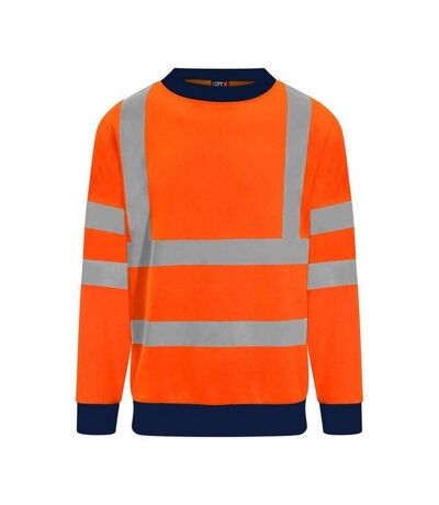 PRO RTX Mens High Visibility Sweatshirt (Orange/Navy) - UTRW7661