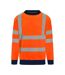 PRO RTX Mens High Visibility Sweatshirt (Orange/Navy) - UTRW7661