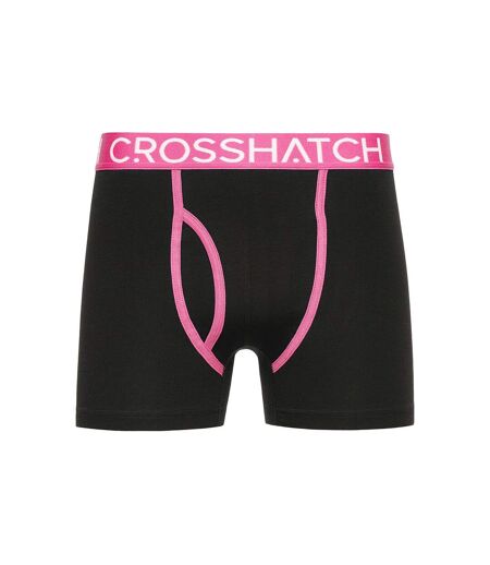 Pack of 3  Mens crystaline boxer shorts  fuchsia Crosshatch